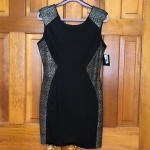 Black and gold cocktail dress